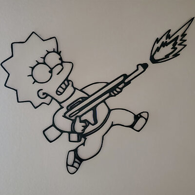 Lisa Firing Rifle  Simpsons Wall Art