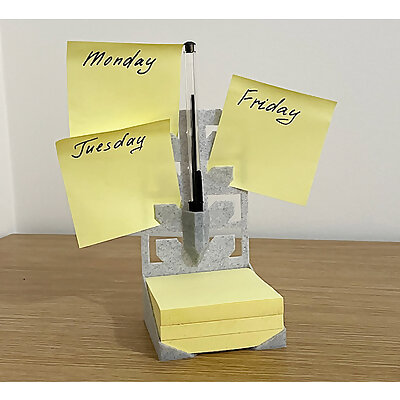 Postit Note Holder Week Planner  Desktop or Wall Mounted