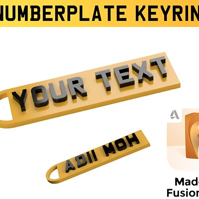Numberplate Keyring Fusion 360 F3D