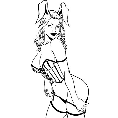 Bunny Girl stencil 3