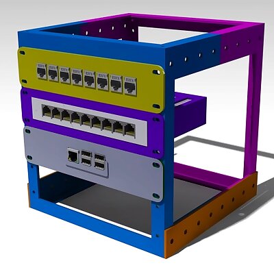 Mini server rack for TP Link TLSG108 and Raspberry Pi