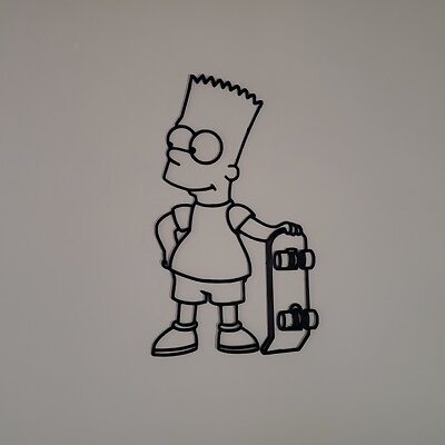 Bart With Skateboard  Simpsons Wall Art