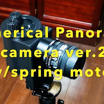 Spherical panorama camera with spring motor