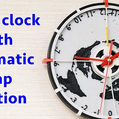 World clock with automatic map rotation