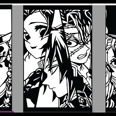 Demon Slayer Pillars Hashira Poster  All 3 panels attachable