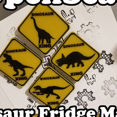 OpenScad Dinosaur Fridge Magnet