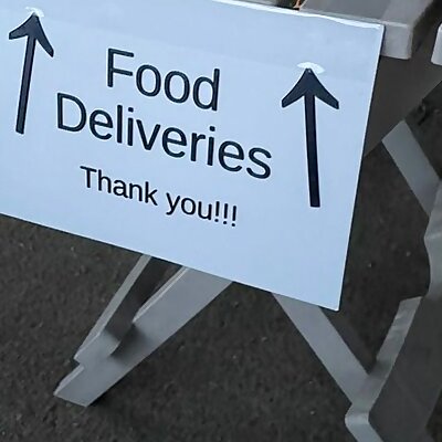 Contactless food delivery sign OpenSCAD Customizer
