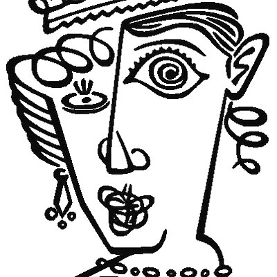 Womens Head  printDrawing  Picasso Style
