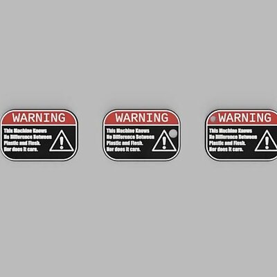 Printer Warning Sign Keychain Version!