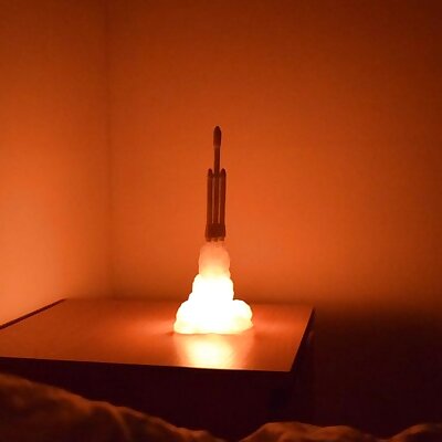 Low poly Falcon Heavy night light