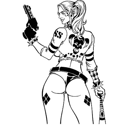 Harley Quinn stencil 17