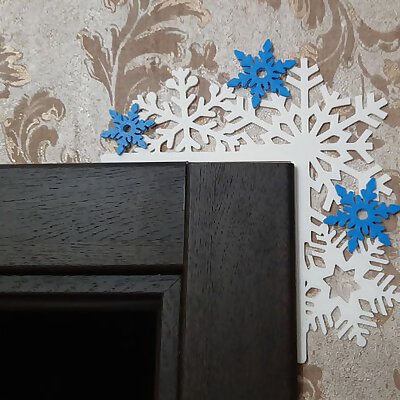 Christmas Decoration Door Corner snowflakes  STL version