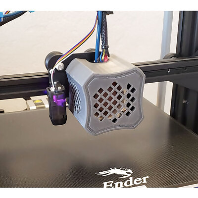 Ender 3 V2 Hotend enclosure modified for 4020 fan 40x20mm