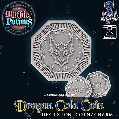 Dragon Cola Decision Coin  Charm