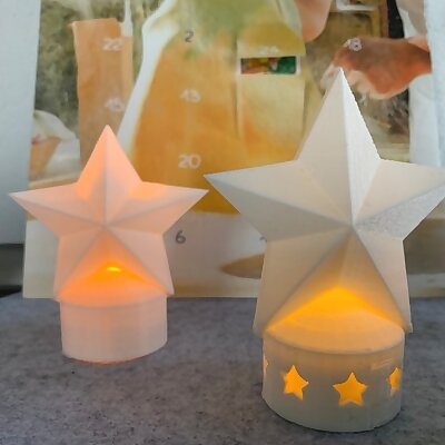 Xmas Christmas Star LED tea lights candle cover decoration  lone star