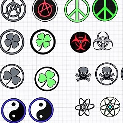 Assorted Logos skulls anarchy peace radioactive and more