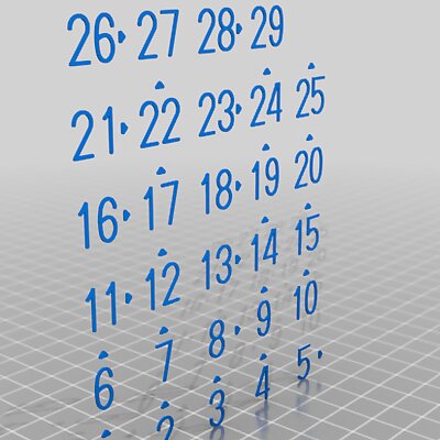 Number insets for Hyperbolic 29 puzzle tiles