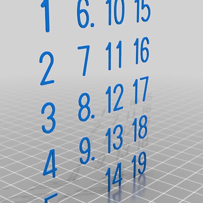 Number insets for 154 puzzle tiles