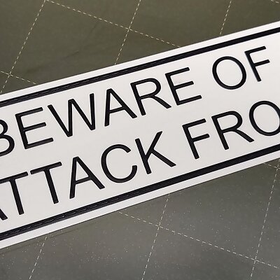 Beware of Attack Frog  3D Printed Sign