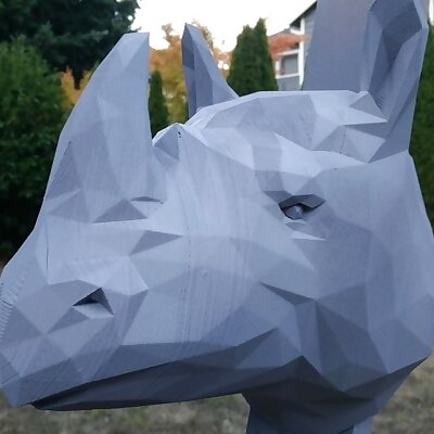 LowPoly Rhino Bust For Wall Large