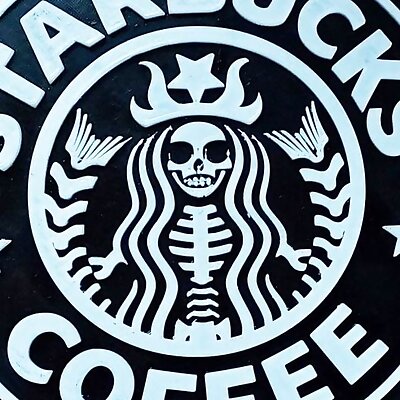 Skeleton Starbucks sign for Halloween