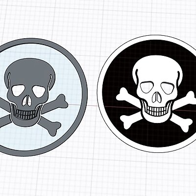Skull crossbones poison pirate logo