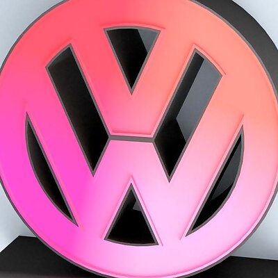 Volkswagen logo glowing wled or led