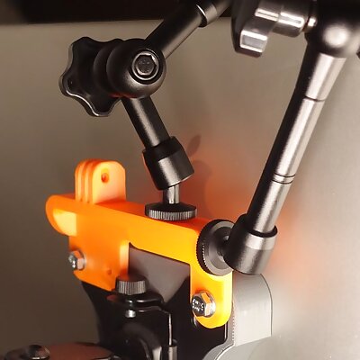 VESA 100x100 Accessory Rail for Your Monitor with 14 Threaded Inserts and GoPro Mount