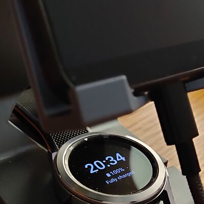 Phone stand with Samsung Galaxy watch 4 charging