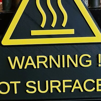 WARNING hot surfaces sign