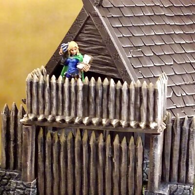 Fantasy viking palisade gate 28mm