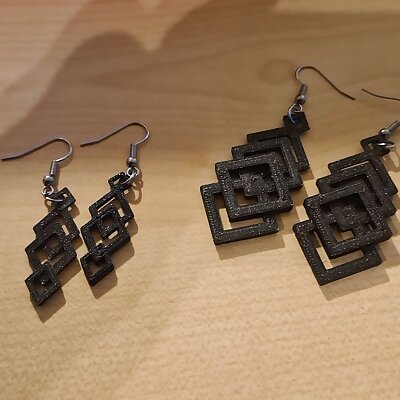 Earrings  squares  Náušnice  čtverce