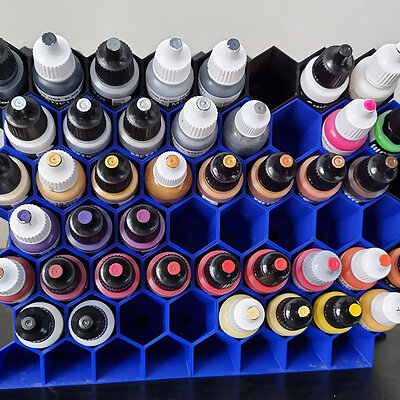 Hexagonal paint dropper bottle stackable rack