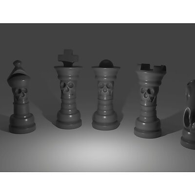 skull chess set