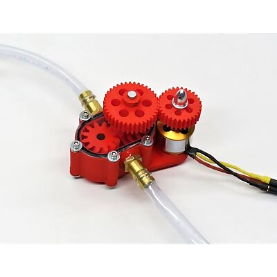 3Dprintable double helical gear pump  water pump  hydraulic pump
