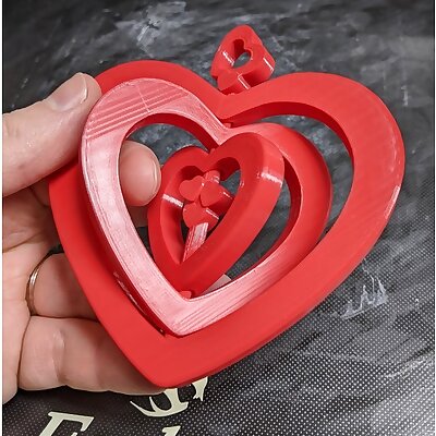 Spinning Hearts Hanging Ornament