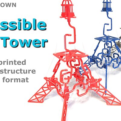 The Impossible Eiffel Tower  fully 3D printed tensegrity structure in a gift card format