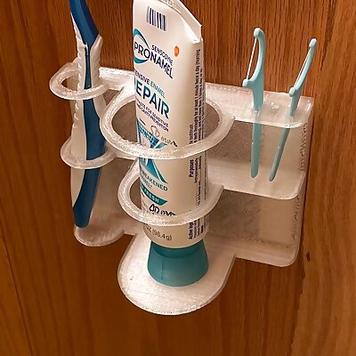 Wall Mounted Toothbrush Toothpaste and Flosser Holder