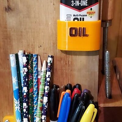 Pencils Pens Sharpies and 3INONE Oil Wall Mounted Holder