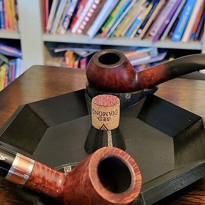Pipe Holder Ashtray With Cork Middle