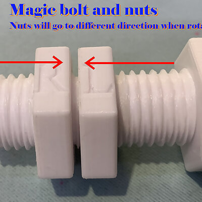 Magic bolt Nuts will go to different direction when rotatingdouble threaded bolt