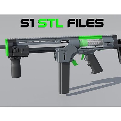 Phalanx S1 Digital STL files 3D Printed Nerf Blaster