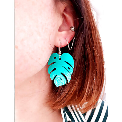 Monstera earrings