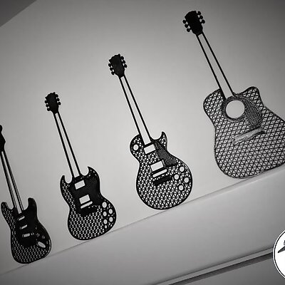Guitar Wall Sculpture  2D  Gibson  Fender