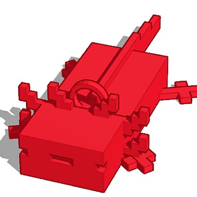 Minecraft Axolotol Keychain