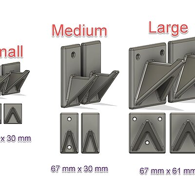 Simple Wall Hooks  S  M  L  Quick Easy Print  No Supports Needed