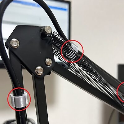 Microphone boom arm cable clips