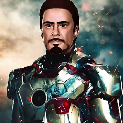 Tony Stark  Head for OpenFigure3D Iron Man
