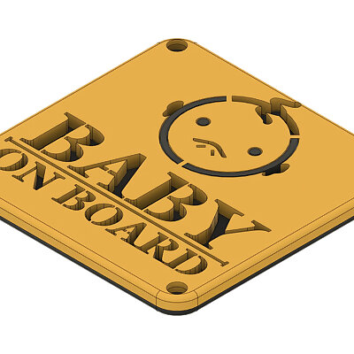 Baby on board sign multicolor assemble