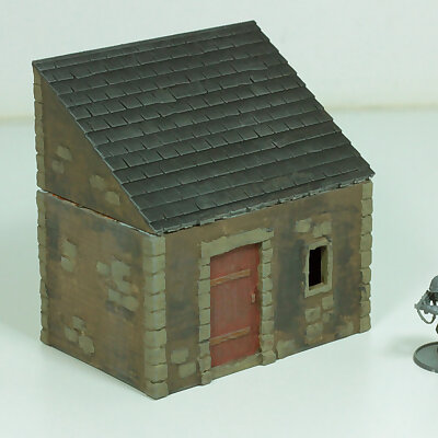 Small Stone Normandy Shed  Tabletop Wargaming WW2 Terrain  15mm 20mm 28mm Miniature 3D Printed Model  Bolt Action